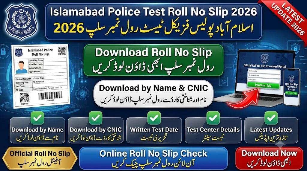 Islamabad Police Written Test Roll No Slip 2026